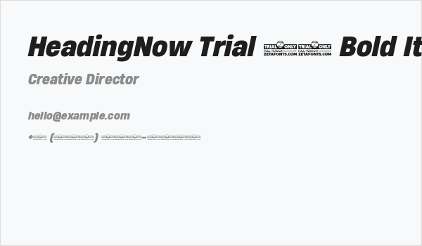 HeadingNow Trial 66 Bold Italic Business Card