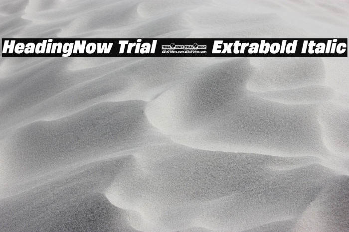 HeadingNow Trial 67 Extrabold Italic Example 1
