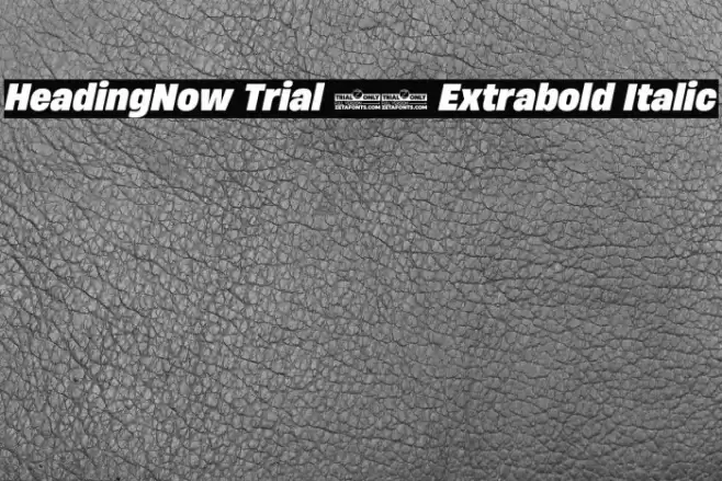 HeadingNow Trial 67 Extrabold Italic Font examples