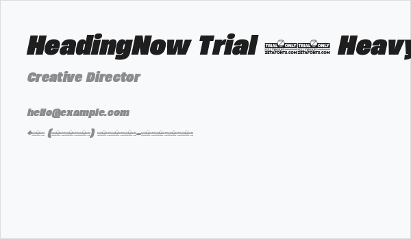 HeadingNow Trial 68 Heavy Italic Business Card