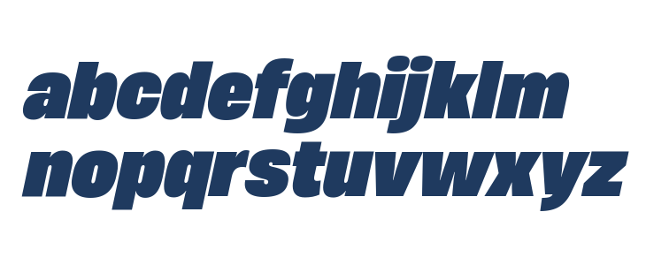 HeadingNow Trial 68 Heavy Italic Lowercase