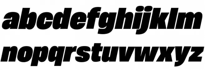 HeadingNow Trial 68 Heavy Italic Schriftart Kleinbuchstaben