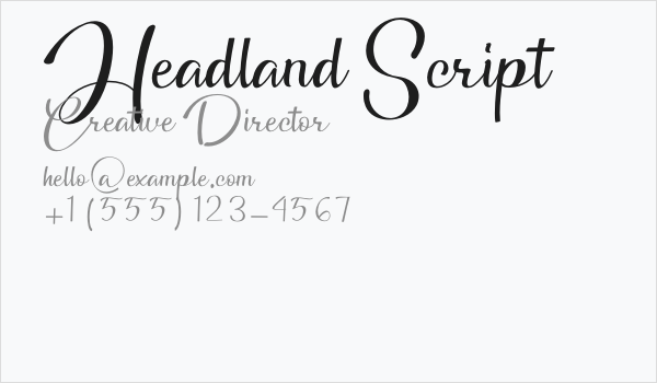 Headland Script Business Card