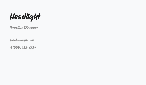 Headlight Business Card