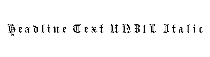 Headline Text UNZ1L Italic  font caratteri gratis