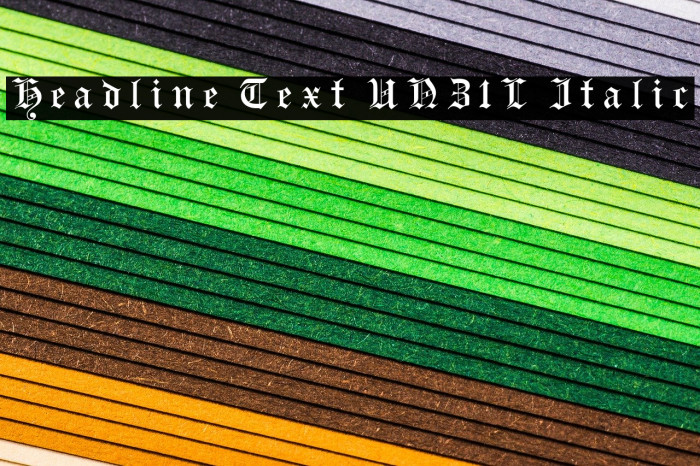 Headline Text UNZ1L Italic Example 1