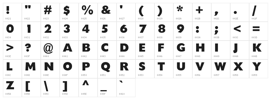 HeadlineNEWS Character Map