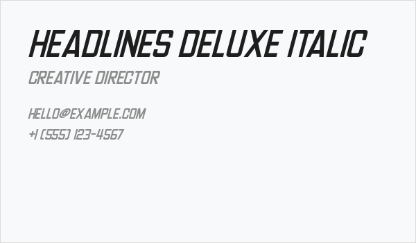 Headlines Deluxe Italic Business Card
