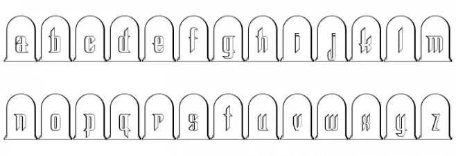 Headstone Regular Caratteri MINUSCOLO