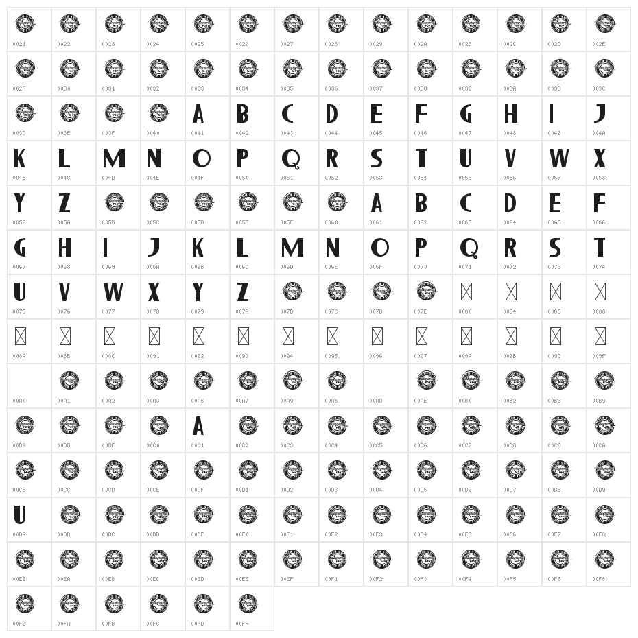Healing Time Demo Bold Character Map