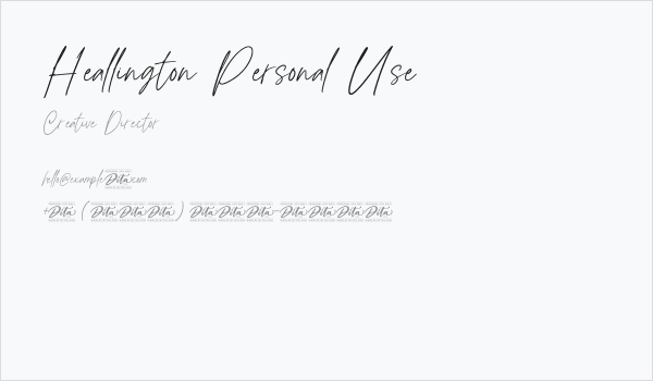 Heallington Personal Use Business Card