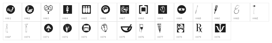 HealthcareSymbols Character Map