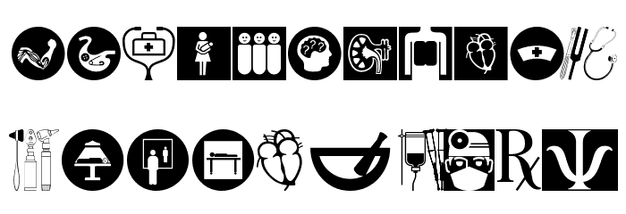 HealthcareSymbols Font LOWERCASE