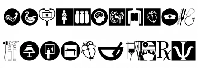 HealthcareSymbols फ़ॉन्ट लोअरकेस