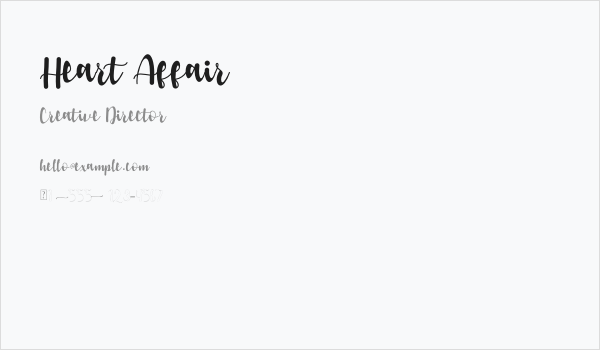 Heart Affair Business Card