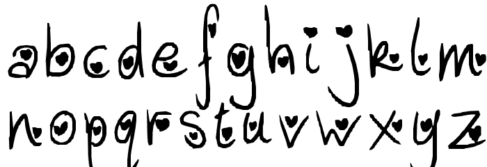 Heart Attack Font LOWERCASE