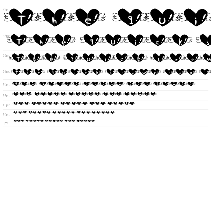 Heart Font Waterfall