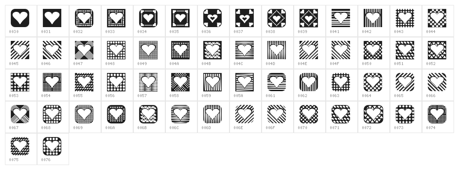 Heart Things 2 Character Map