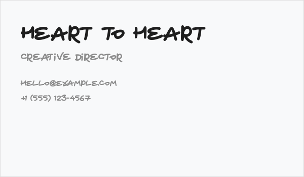 Heart To Heart Business Card