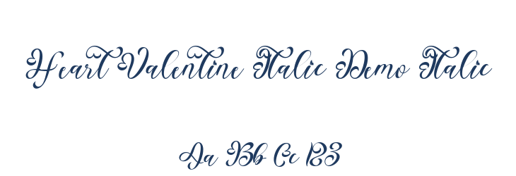 Heart Valentine Italic Demo Italic Font Preview