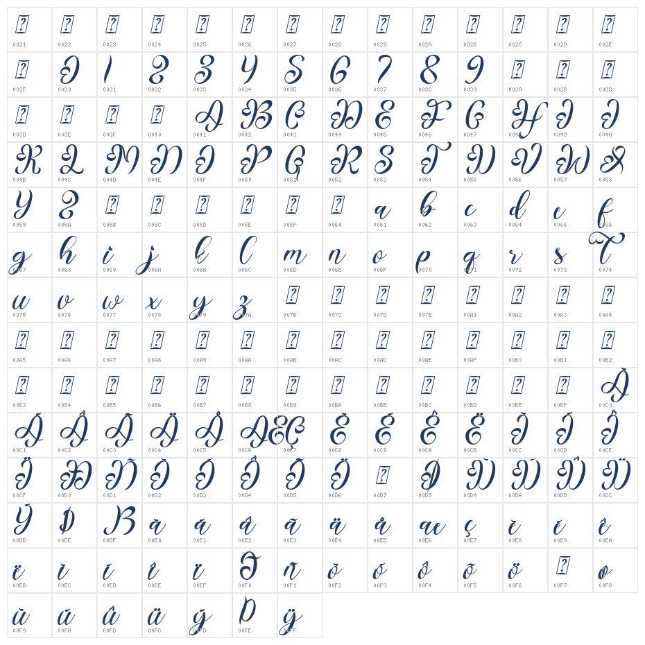 Heart Valentine Italic Demo Italic Character Map