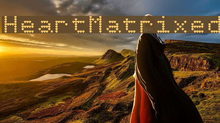 HeartMatrixed Font examples