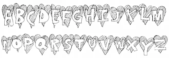 HeartStripe Font Litere mari