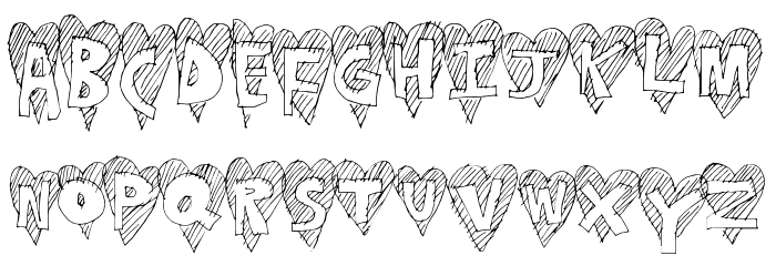 HeartStripe Font LOWERCASE