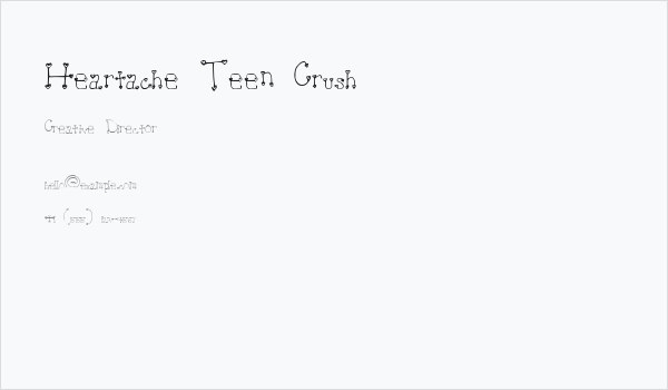 Heartache Teen Crush Business Card