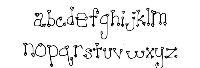 Heartache Teen Crush Font LOWERCASE