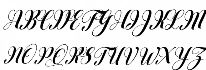 Heartbeat italic फ़ॉन्ट अपरकेस