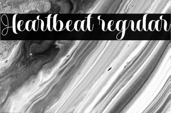 Heartbeat regular Font examples