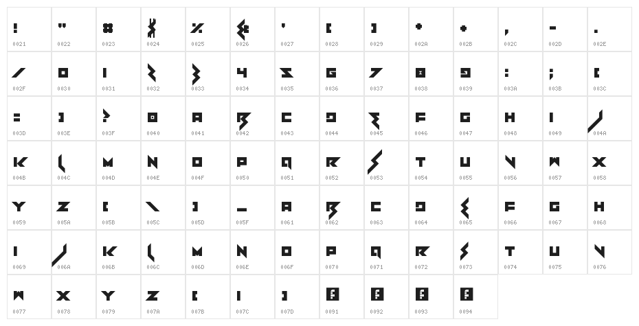 Heartbreaker Regular Character Map