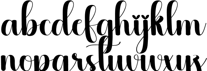 Heartfelt Schriftart Kleinbuchstaben