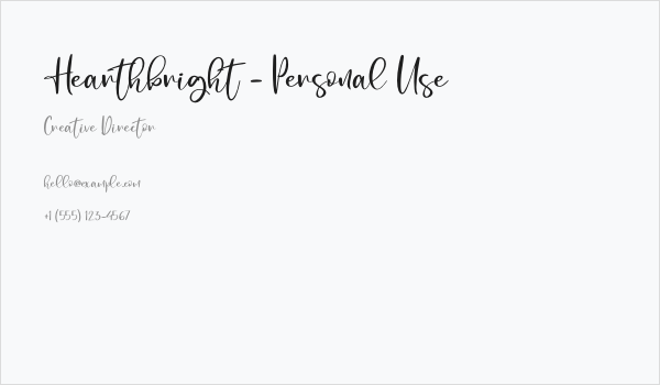 Hearthbright - Personal Use Business Card