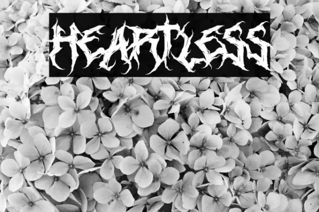 Heartless Font examples