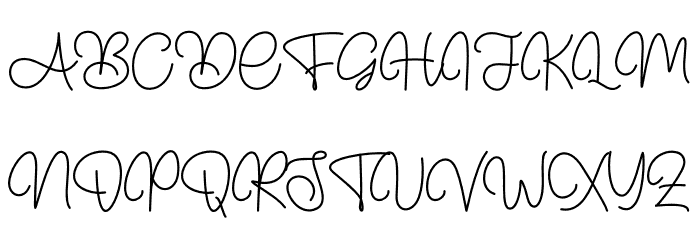 Heartline - Personal Use Font UPPERCASE