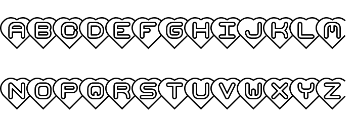 Hearts -BRK- Schriftart Kleinbuchstaben