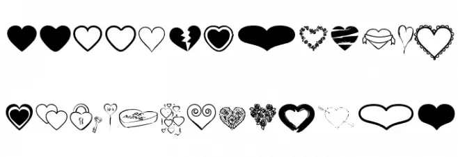 Hearts BV Caratteri MINUSCOLO