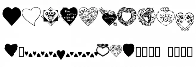 Hearts Galore Font OTHER CHARS