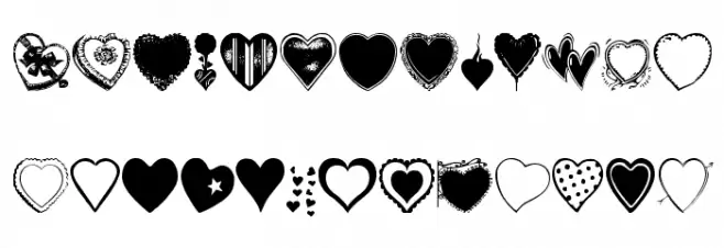 Hearts Galore Font UPPERCASE
