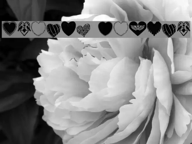 Hearts Galore Font examples