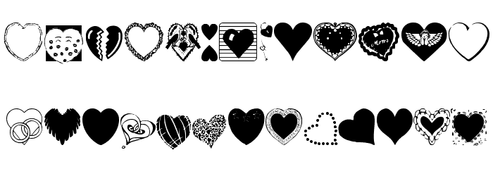 Hearts Galore फ़ॉन्ट लोअरकेस