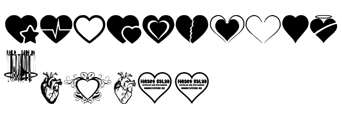 Hearts Salad Font OTHER CHARS