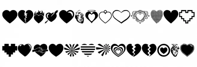 Hearts Salad Schriftart Groß