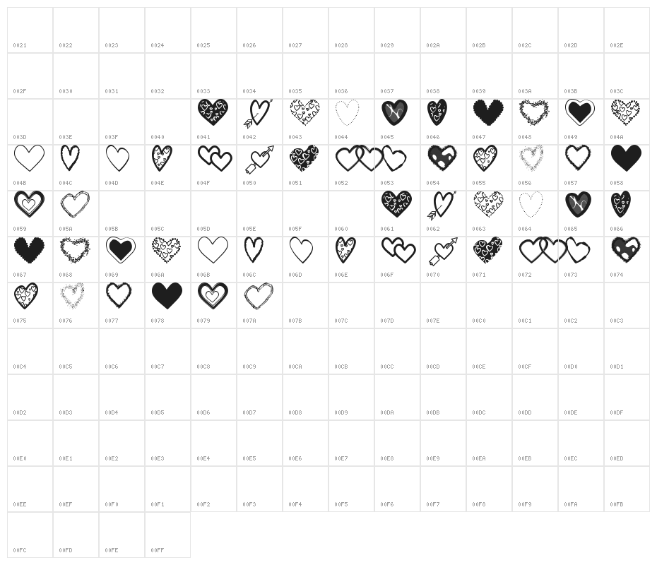 Hearts Shapes Tfb Character Map