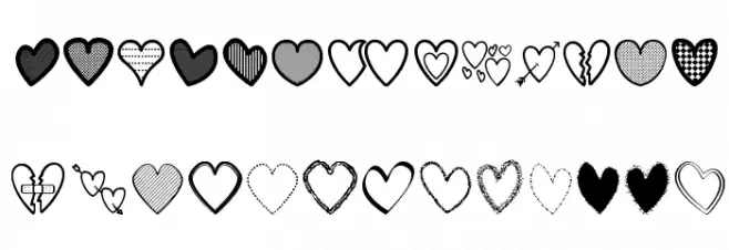 Hearts St फ़ॉन्ट लोअरकेस