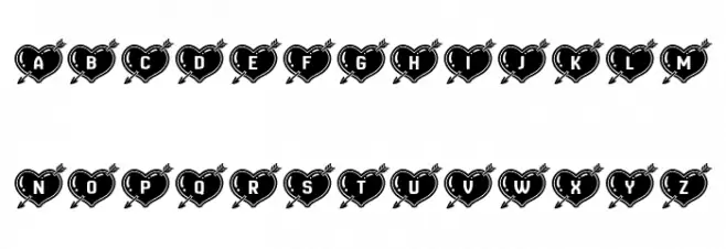 Hearts and Arrows Regular Шрифта ВЕРХНИЙ