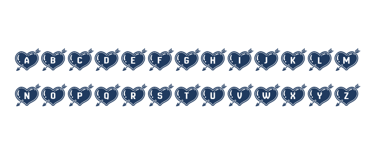 Hearts and Arrows Regular Lowercase