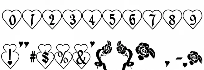 Hearts and Flowers Font OTHER CHARS